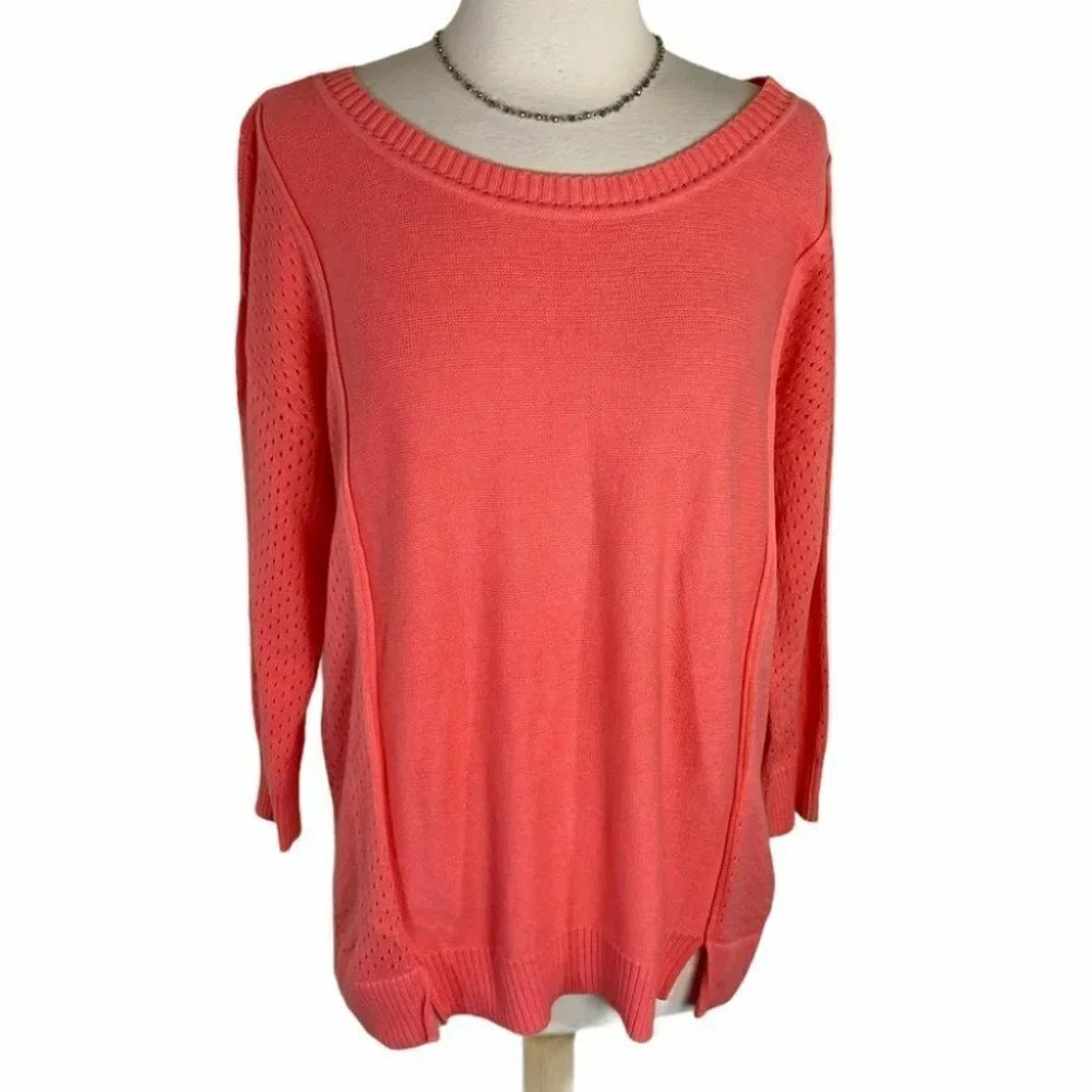 AEO XL Salmon color scoop neck sweater